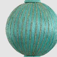 Silk Bauble with Golden Thread Turquoise