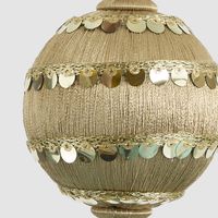 Silk Bauble with Sequin Stripes Gold