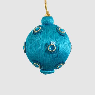Silk Sequin Bauble Turquoise