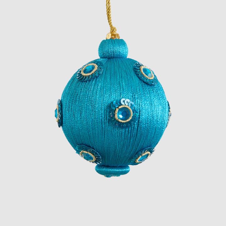 Silk Sequin Bauble Turquoise