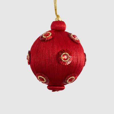 Silk Sequin Bauble Red