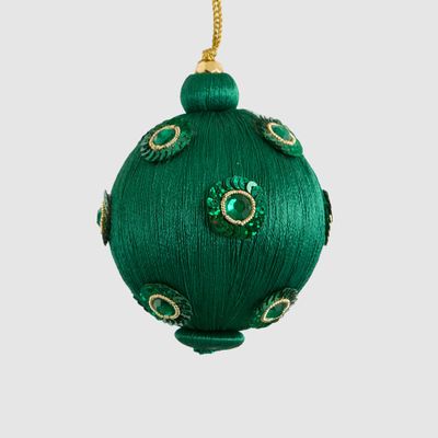 Silk Sequin Bauble Emerald