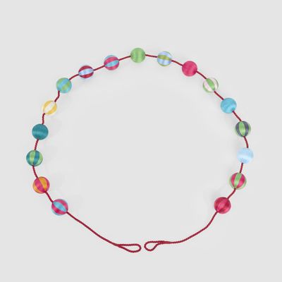 Rainbow Silk Bauble Garland Multicolour