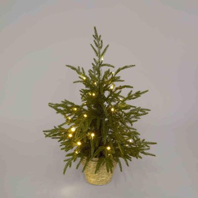 Soft-Touch Potted Light Up Tree with Basket 60cm