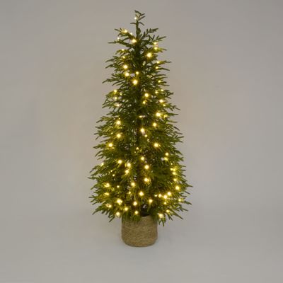 Soft-Touch Potted Light Up Tree with Basket 150cm