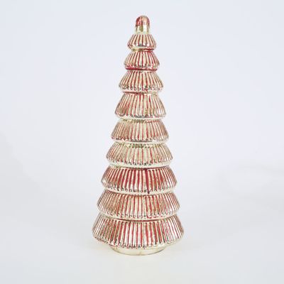 Antique Red Layered Glass Cone Tree