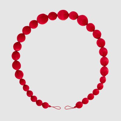 Scarlet Velvet Bauble Garland Red