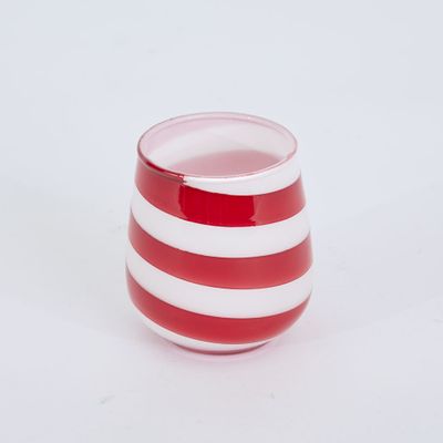 Candy Cane Stripe Glass Tealight Holder