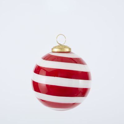 Candy Cane Glass Bauble Small