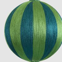 Silk Stripe Bauble Medium Emerald & Green