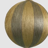 Silk Stripe Bauble Large Champagne & Gold