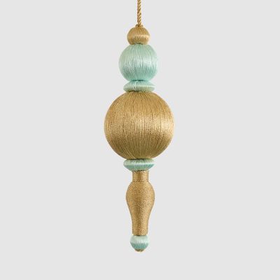Silk Finial Light Blue & Champagne