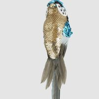 Shixi Sequin Budgie Bird Blue