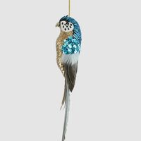 Shixi Sequin Budgie Bird Blue