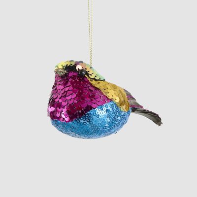 Glitsy Hanging Bird Gold Multi