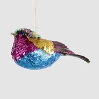 Glitsy Hanging Bird Gold Multi