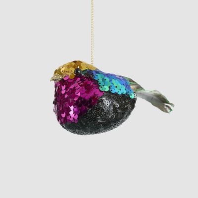 Glitsy Hanging Bird Green Multi