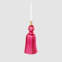 Silk Tassel Candle Stand Fuchsia & Red Large