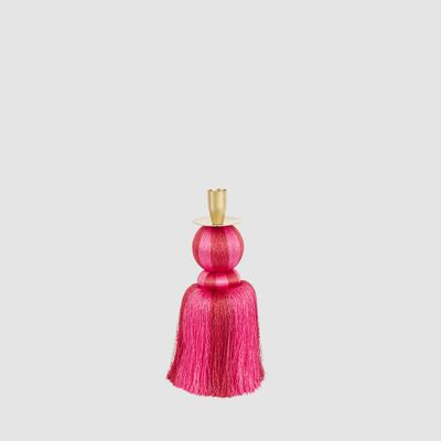 Silk Tassel Candle Stand Fuchsia & Red Small