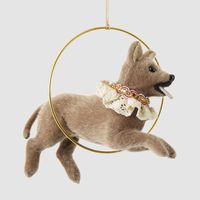 Carnival Dog in Hoop Hanging Decoration