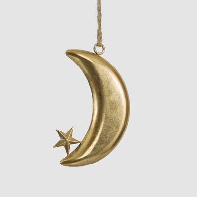 Golden Moon Crescent Decoration Small