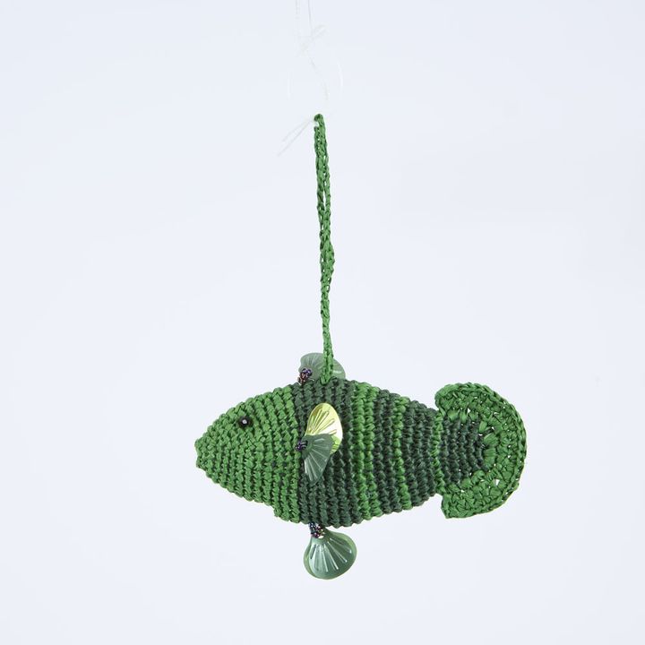 Handmade Crochet Verdant Fish Decoration Green