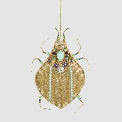 Maharajah Beaded Beetle Decoration Gold
