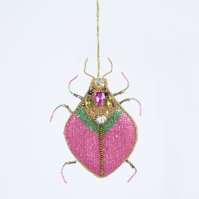 Maharajah Beaded Beetle Decoration Fuchsia
