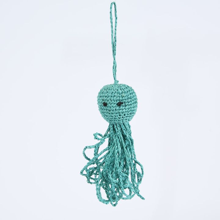 Handmade Crochet Octopus Decoration Teal