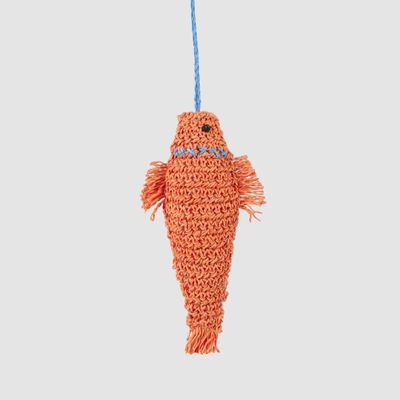 Handmade Crochet Fish Decoration Orange