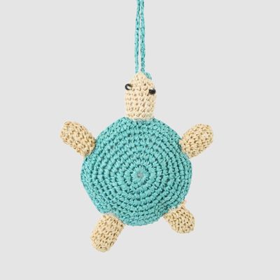 Handmade Crochet Turtle Decoration Teal