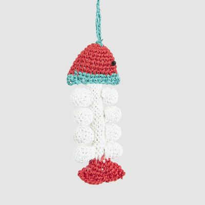 Handmade Crochet Fishbone Decoration Red