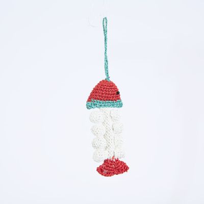 Handmade Crochet Fishbone Decoration Red