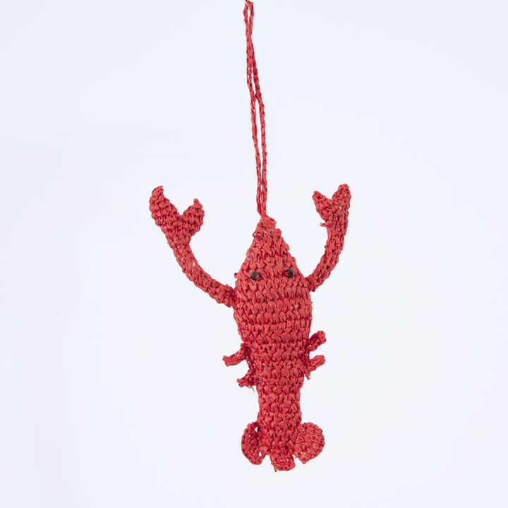 Handmade Crochet Lobster Decoration Red