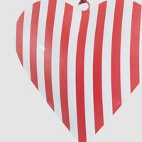 Candy Cane Hand Painted Heart Tree Decoration