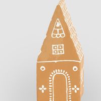 Mache Pitched Gingerbread House