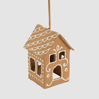 Mache Hanging Gingerbread House Decoration