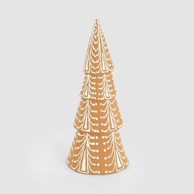 Mache Gingerbread Cone Tree Large