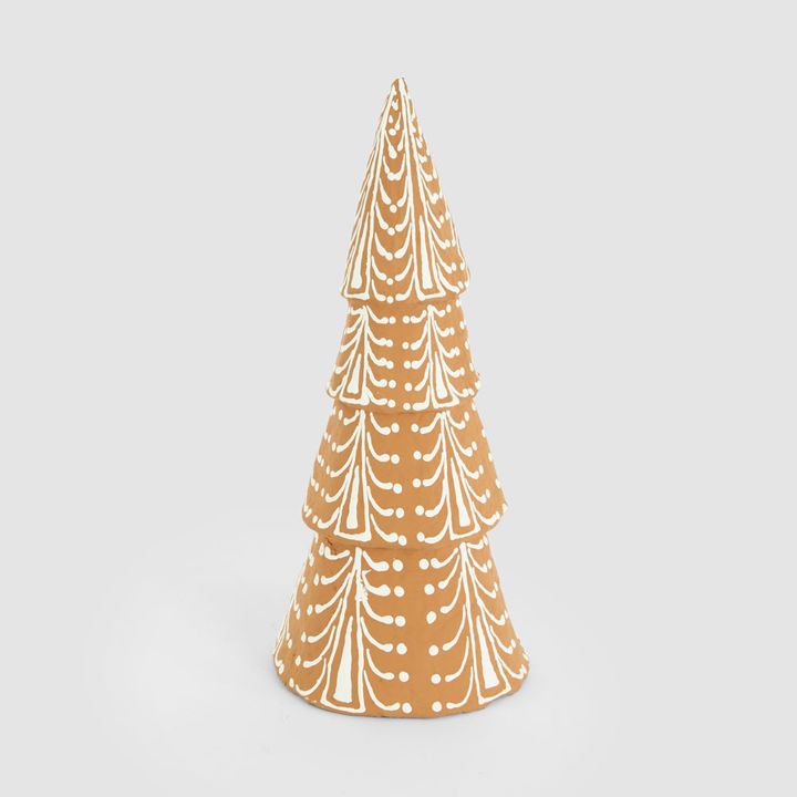 Mache Gingerbread Cone Tree Large