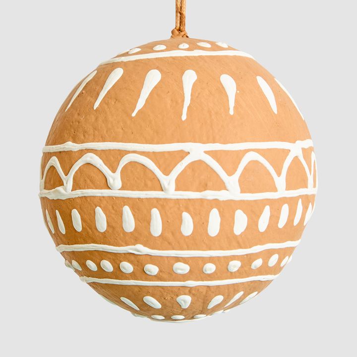 Mache Lined Gingerbread Bauble