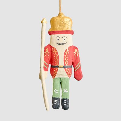 Mache Hanging Nutcracker Red