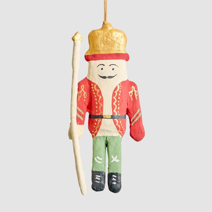 Mache Hanging Nutcracker Red