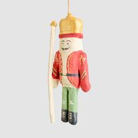Mache Hanging Nutcracker Red