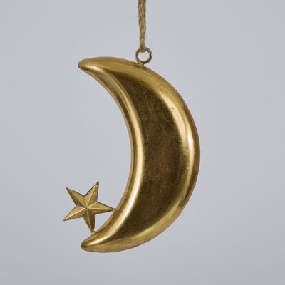 Golden Moon Crescent Decoration Large
