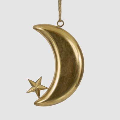 Golden Moon Crescent Decoration Large
