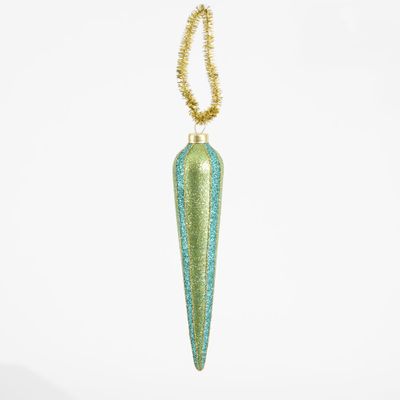 Vintage Stripe Finial Green & Emerald