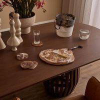 Bow Dining Table Dark Walnut