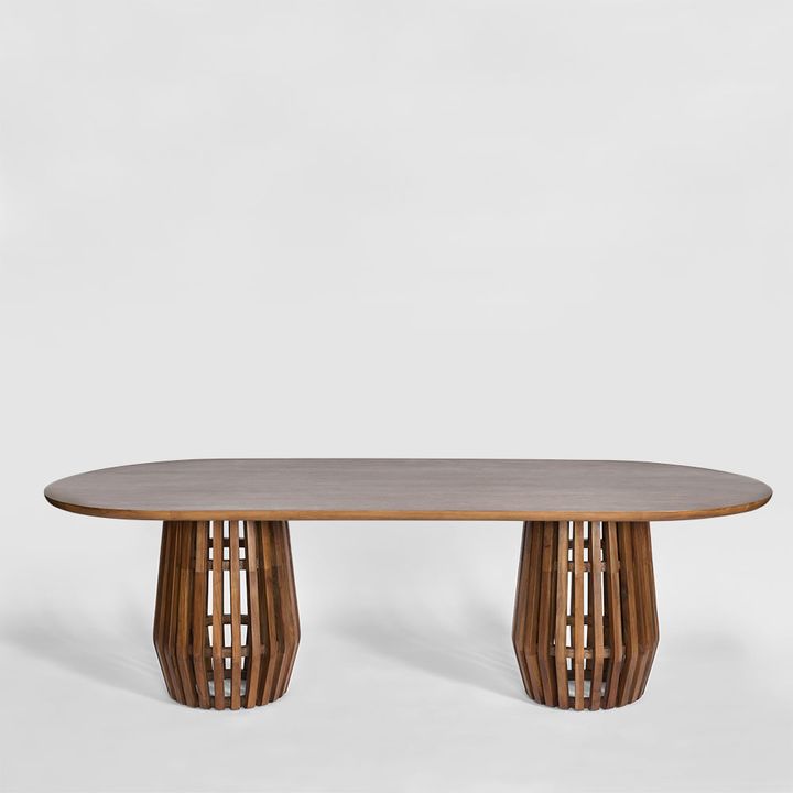 Bow Dining Table Dark Walnut