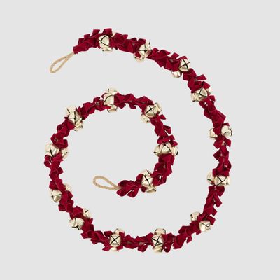 Liberty Red Velvet & Gold Bell Garland