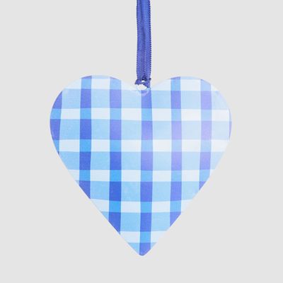 Joy Hand Painted Heart Tree Decoration Blues